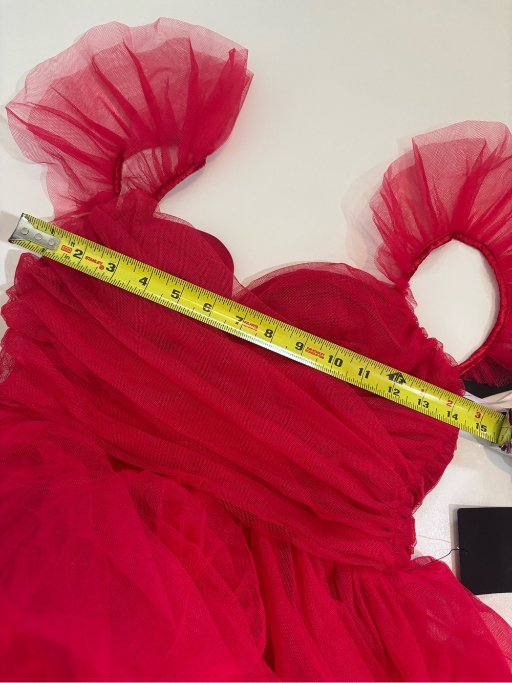 Lulus Women’s Fabulous Poise Tulle Tiered Red Maxi Dress Medium Formal New - Picture 13 of 14